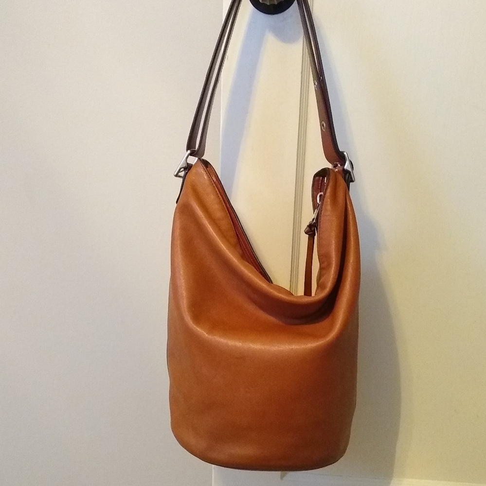 Coach Helen's Legacy Duffle Brown Leather Bucket